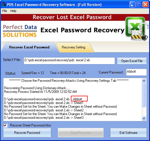 Excel Unlocker screenshot